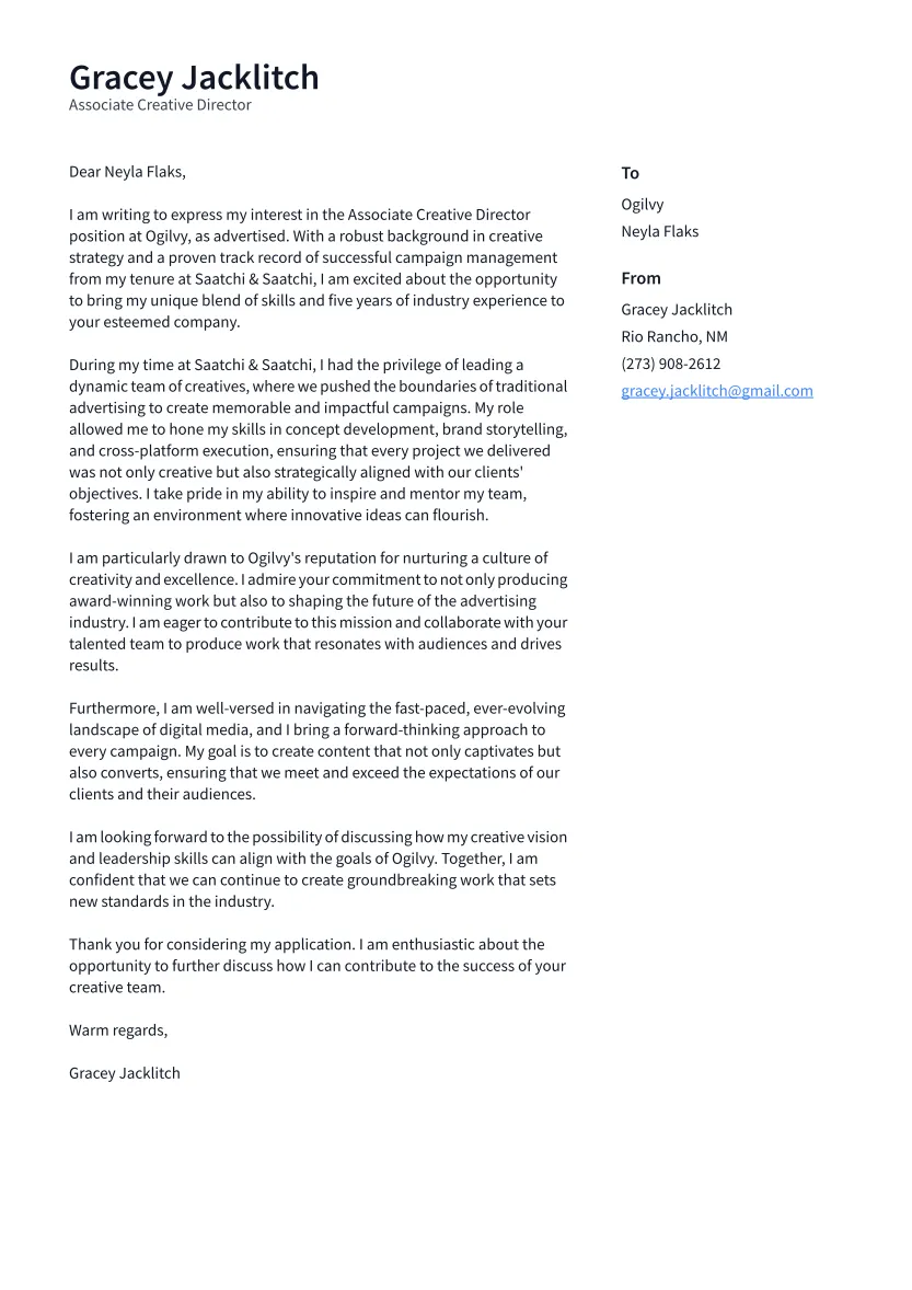 36619 creative director cover letter example