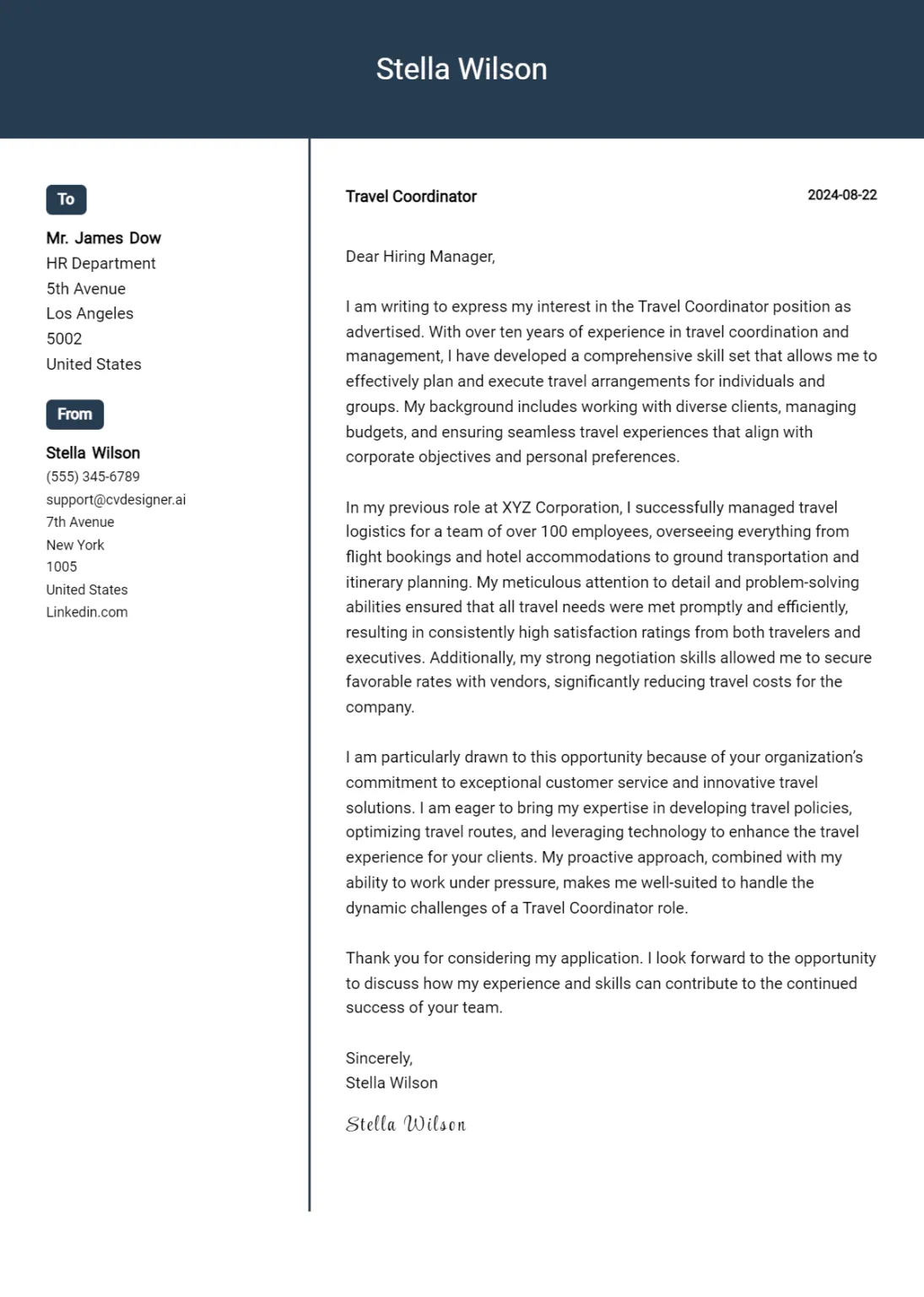 36620 travel coordinator cover letter skills