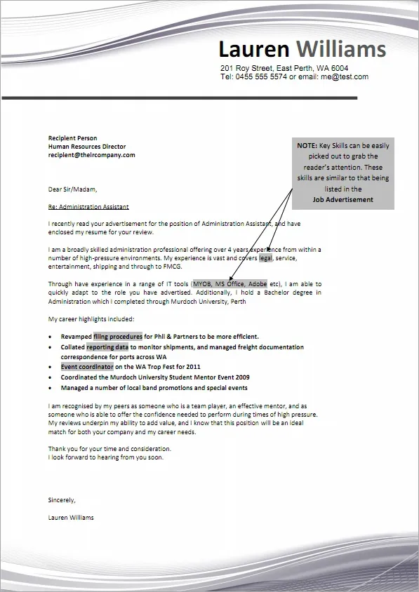 36632 cover letter formatting