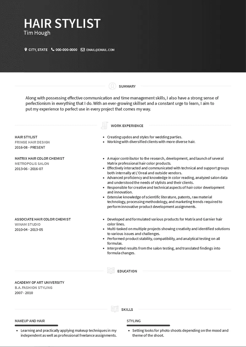 36638 hair stylist cover letter example