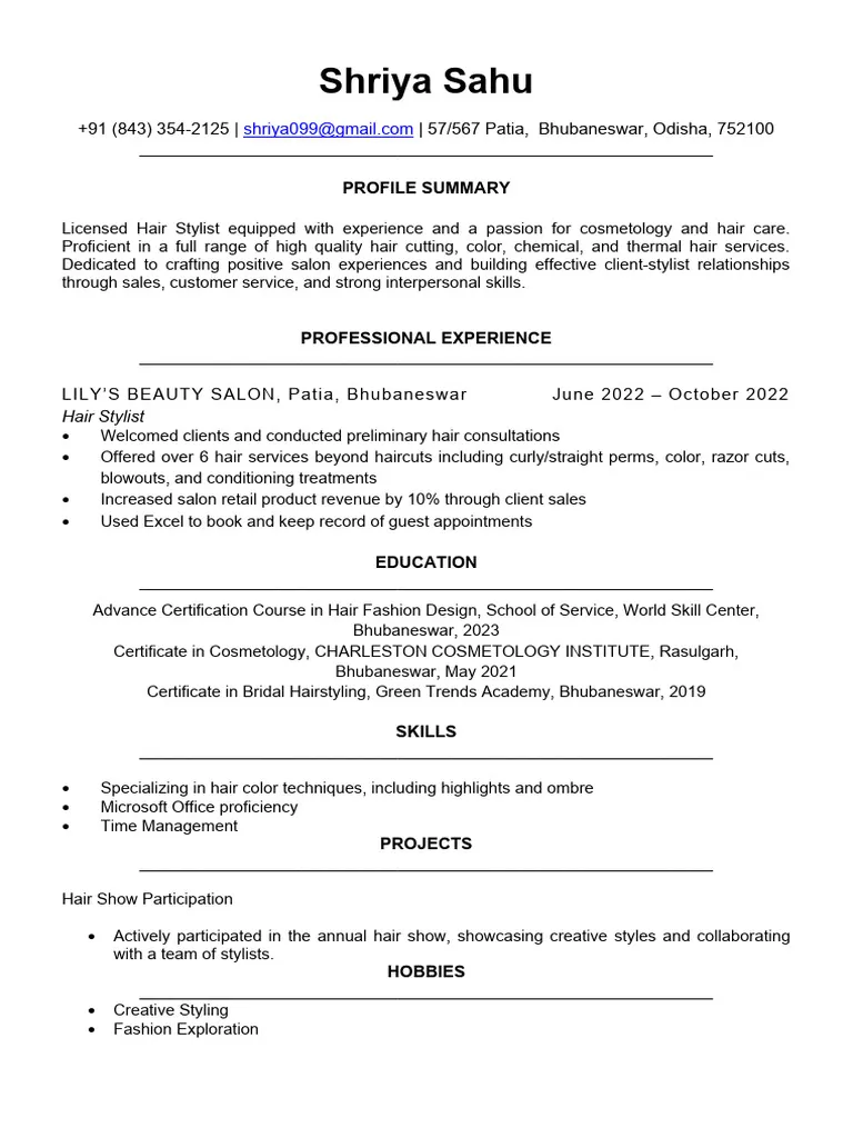 36638 hair stylist cover letter header