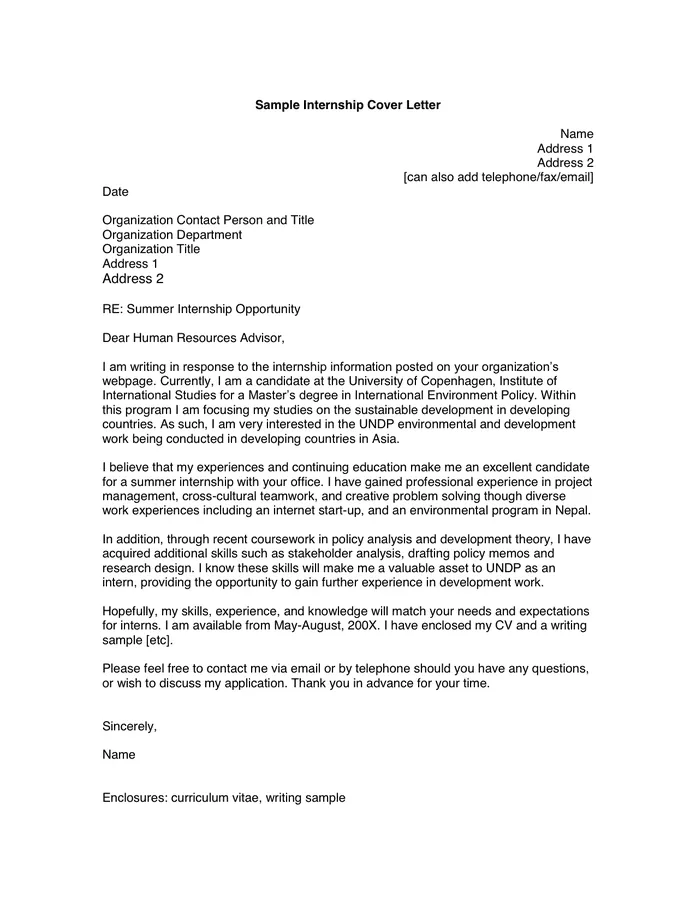 36640 cover letter email for internship formatting