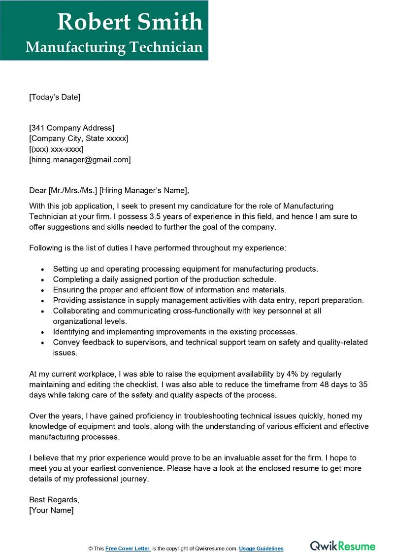 36646 manufacturing cover letter example