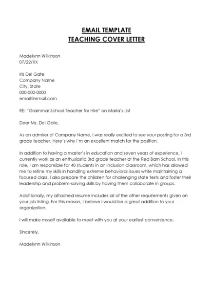 36647 cover letter teaching job tone