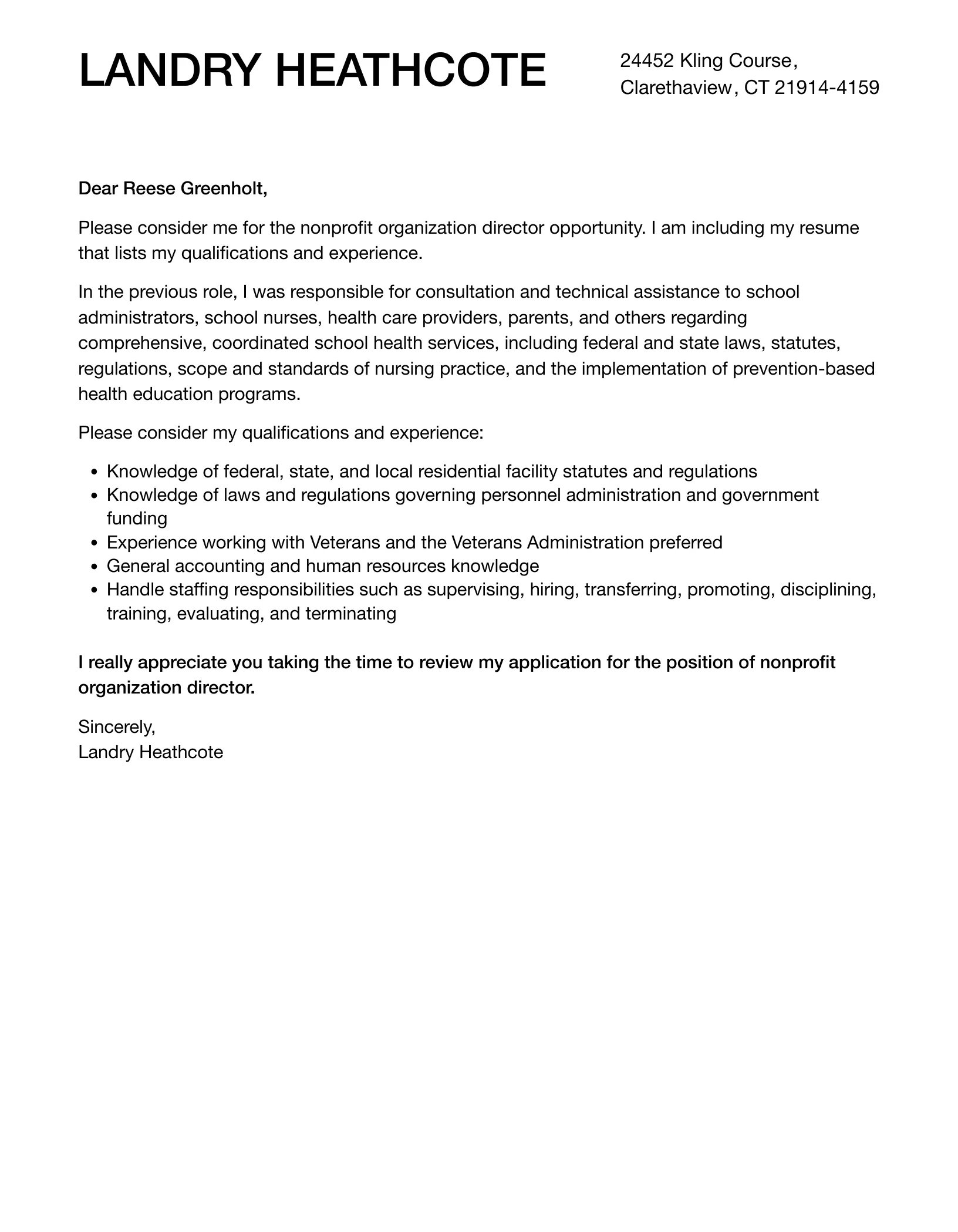 36664 cover letter formatting