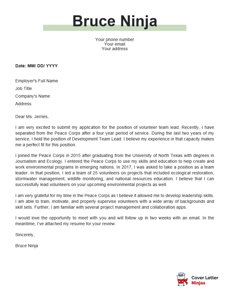 36664 nonprofit cover letter