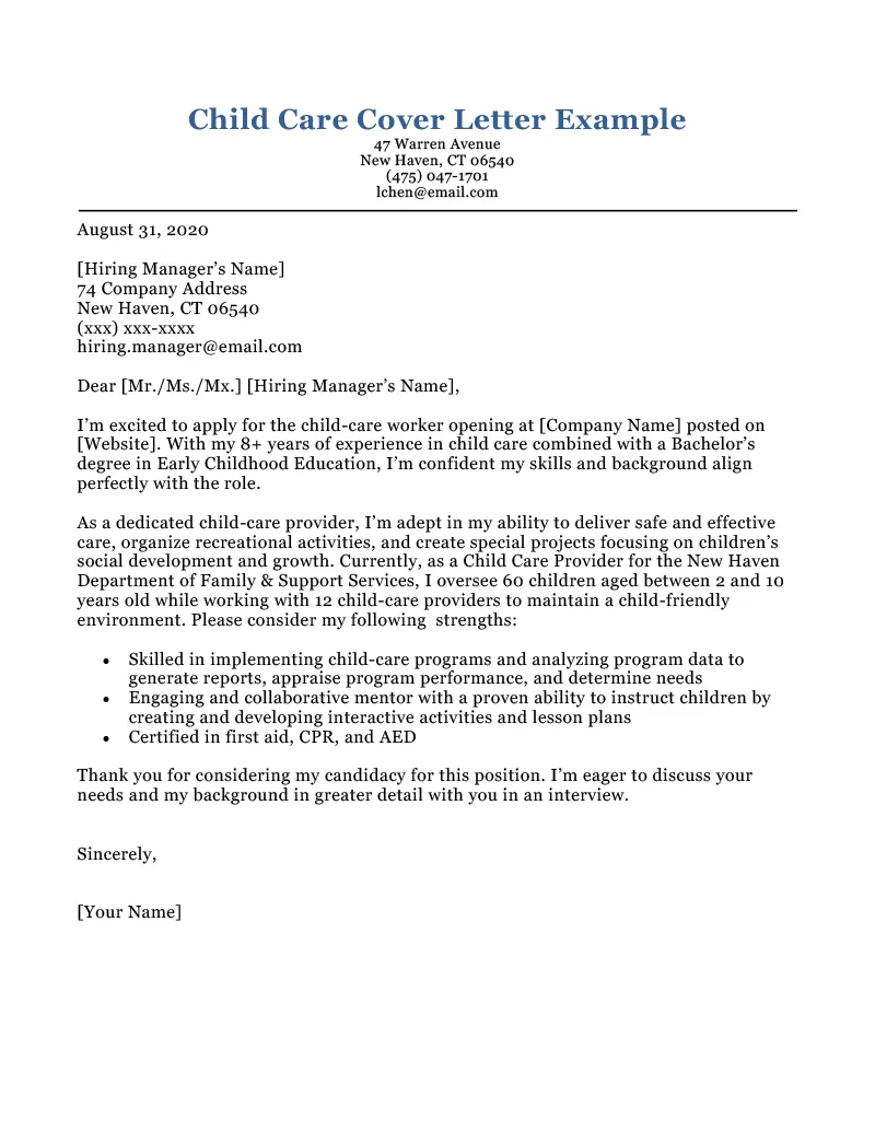 36670 child care experience