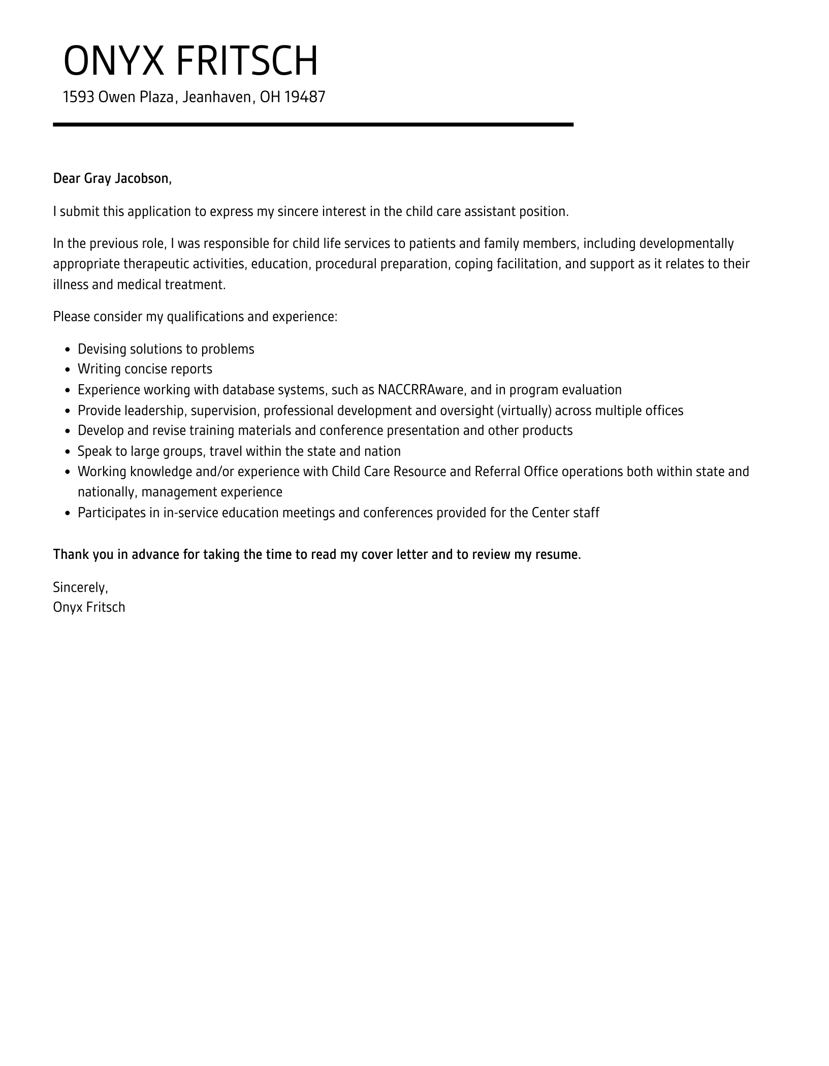 36670 cover letter structure