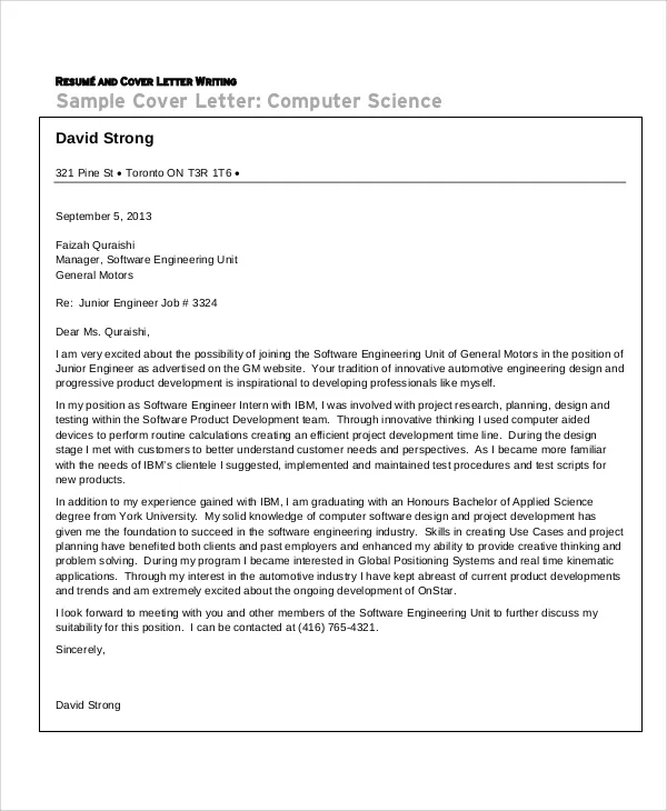 36681 software engineer cover letter sample