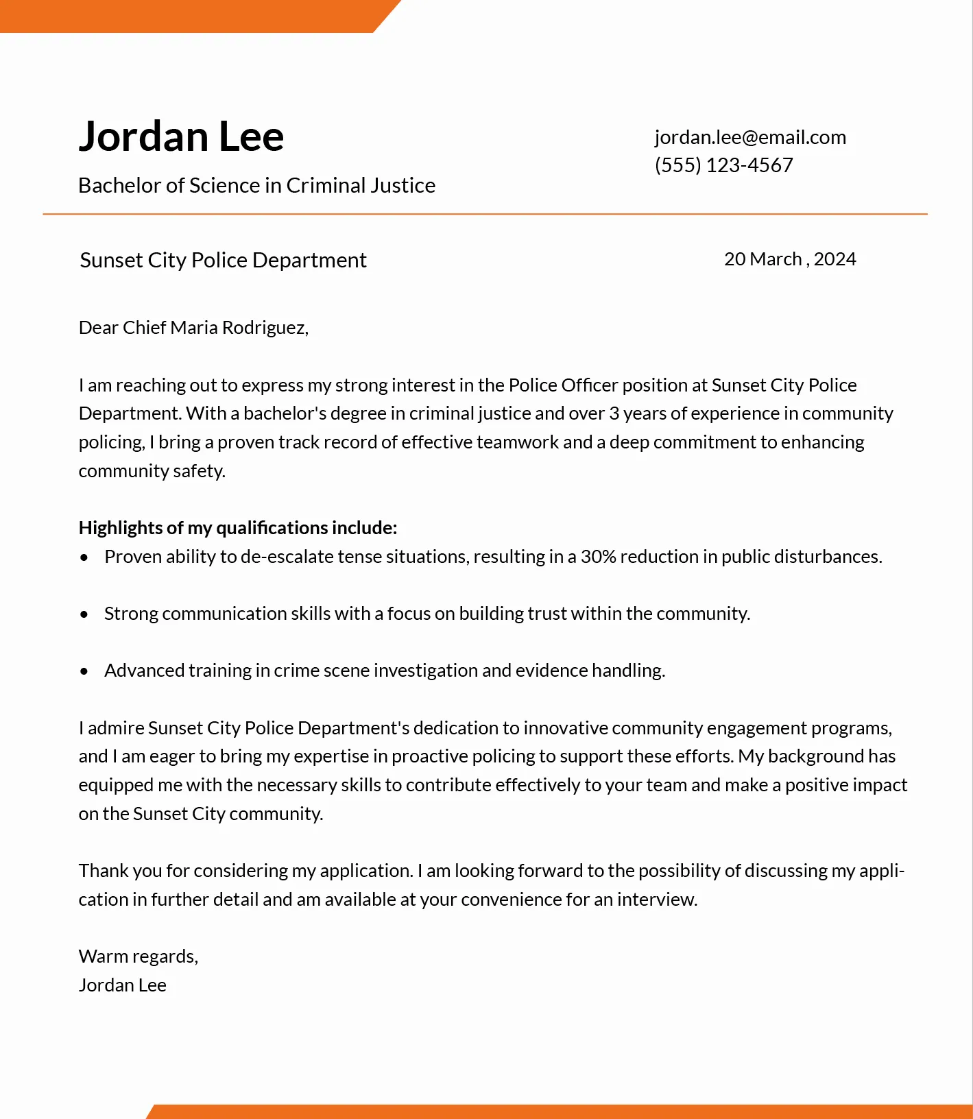 36682 police cover letter achievements