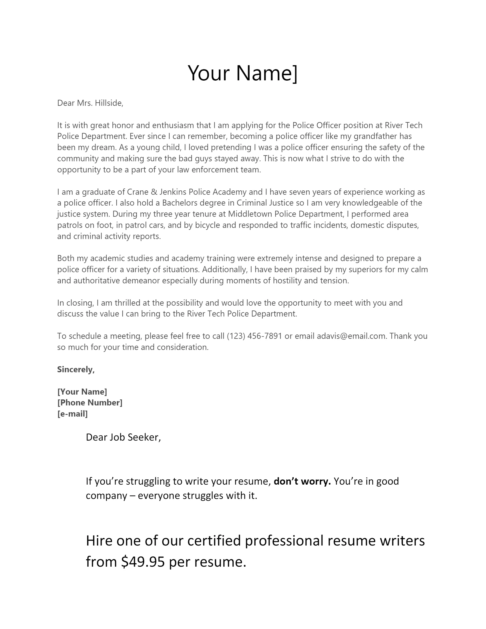 36682 police cover letter personalize