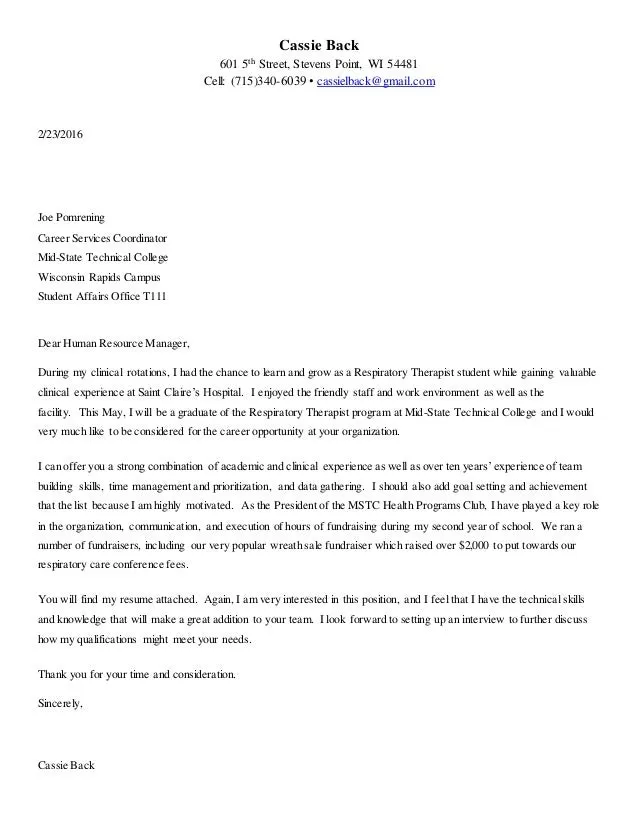 36698 new grad rt cover letter