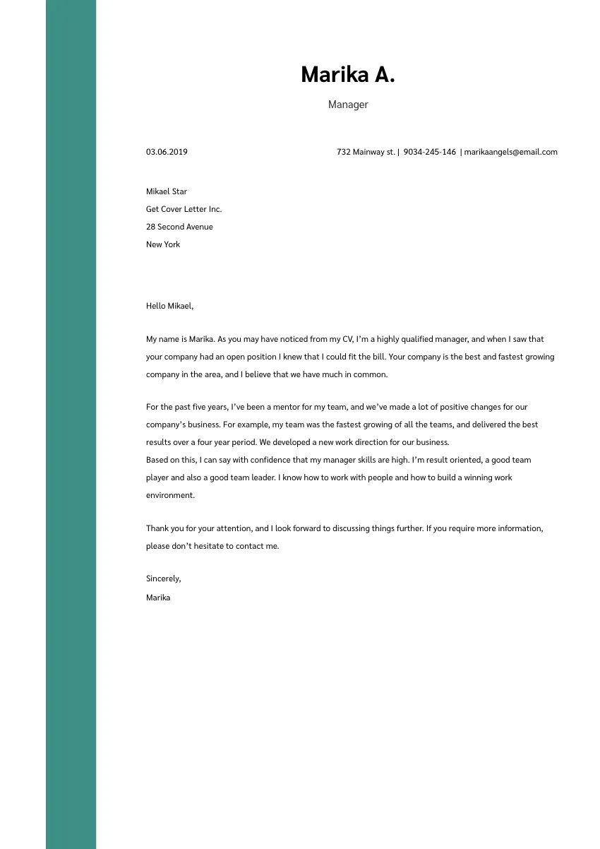 36742 marketing manager cover letter example