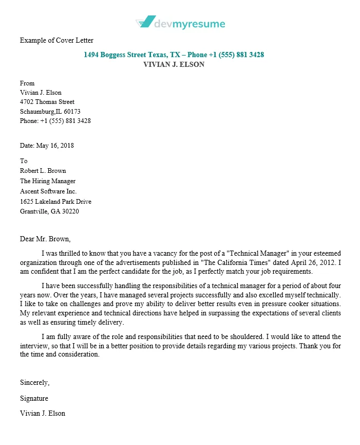 36748 cover letter elements