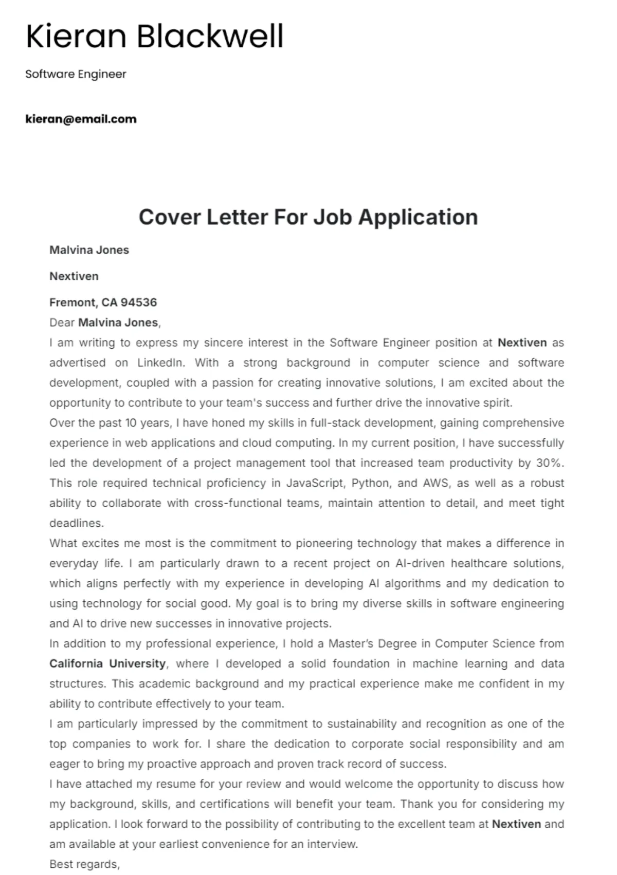 36748 cover letter formatting