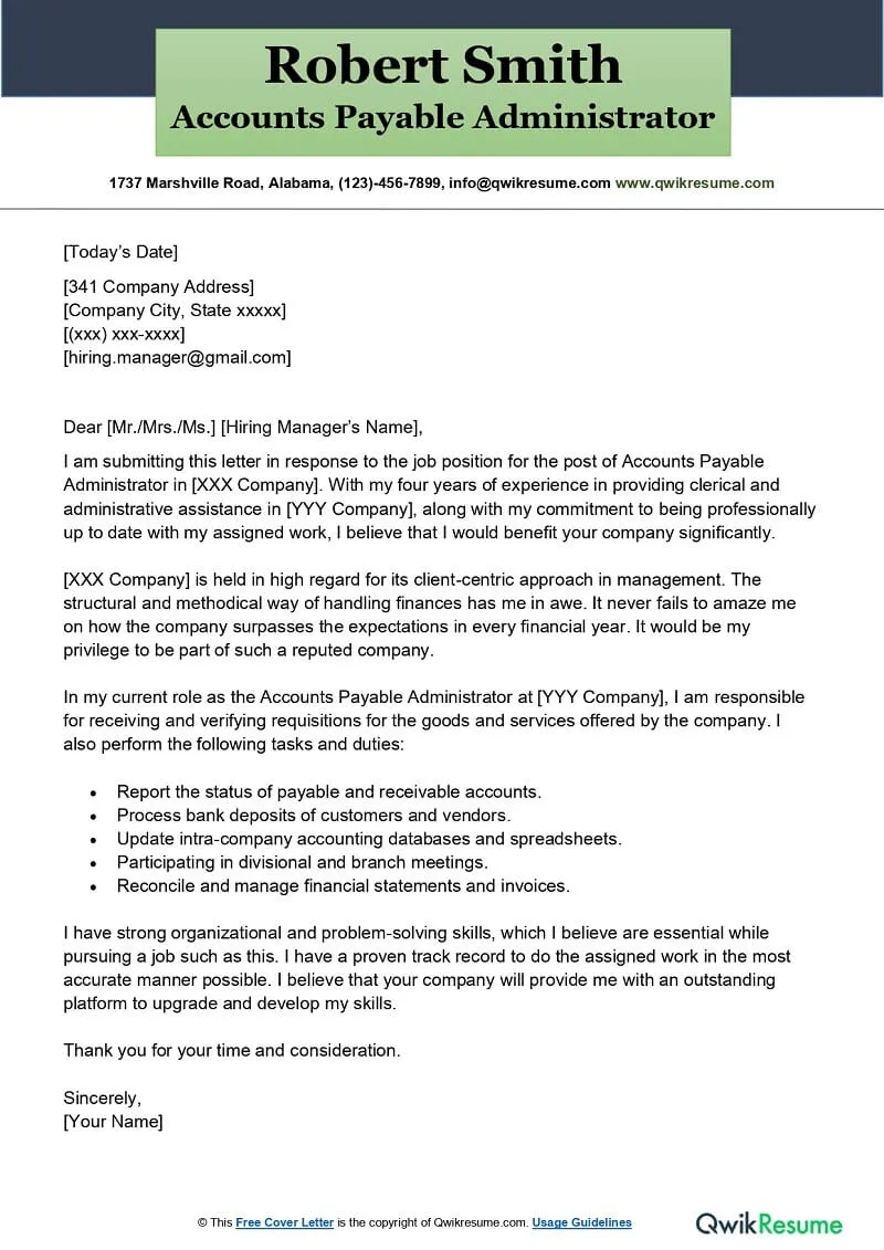 36767 cover letter accounts payable