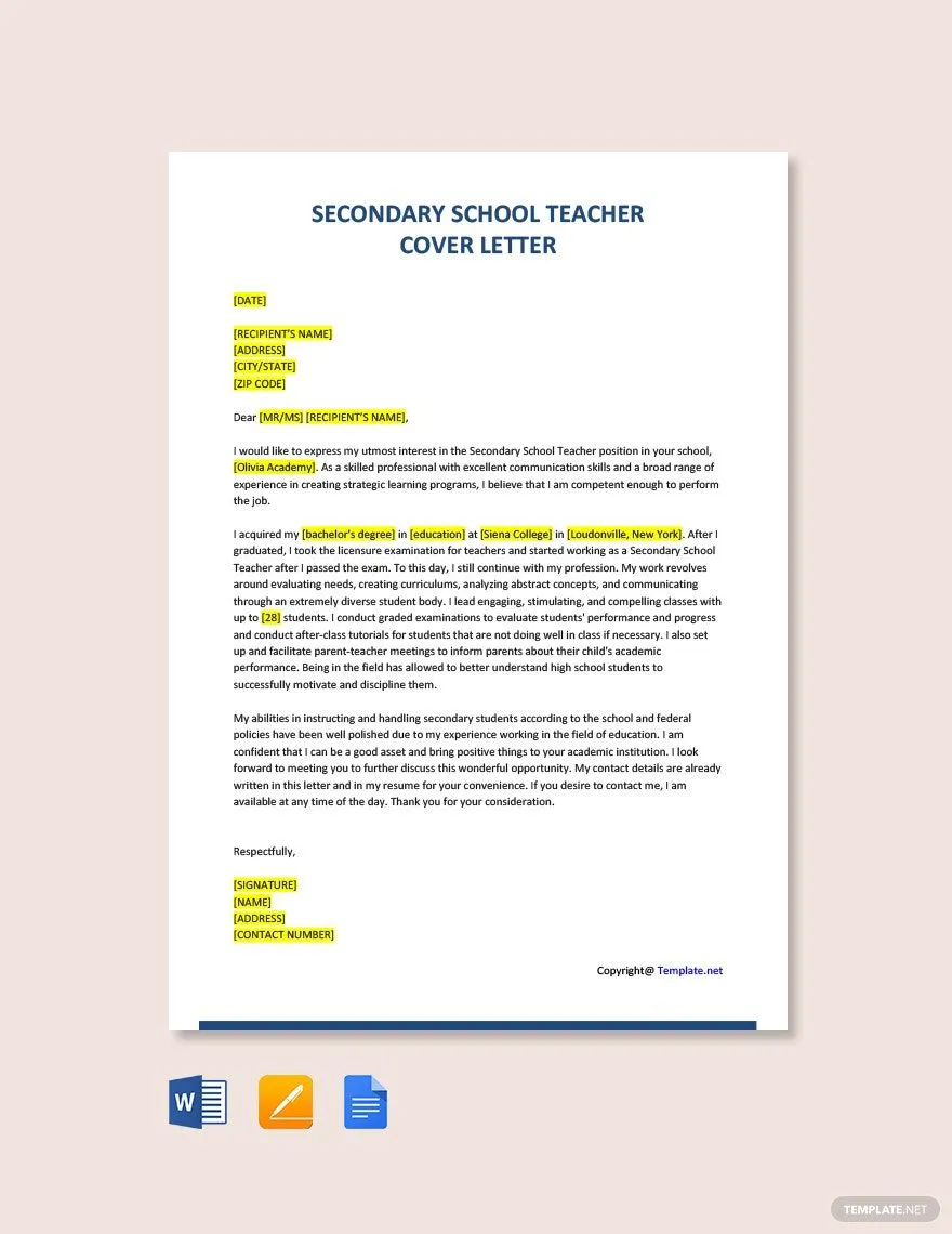 36774 teacher cover letter format