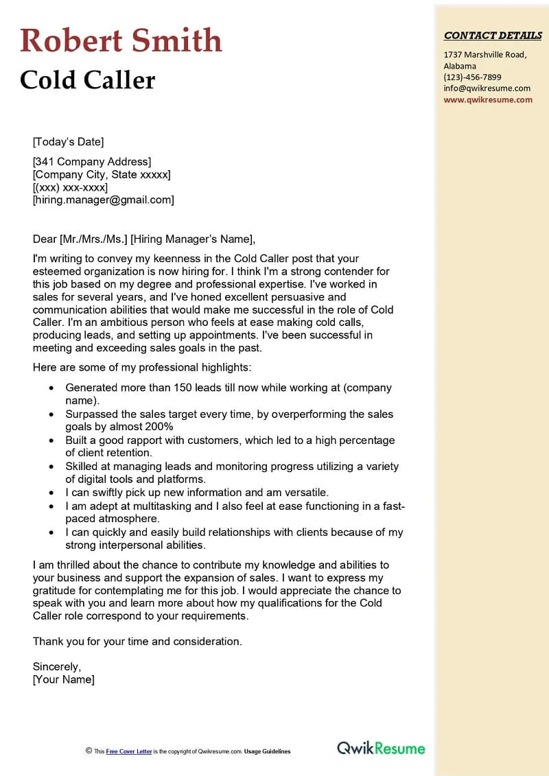 36779 cold cover letter formatting