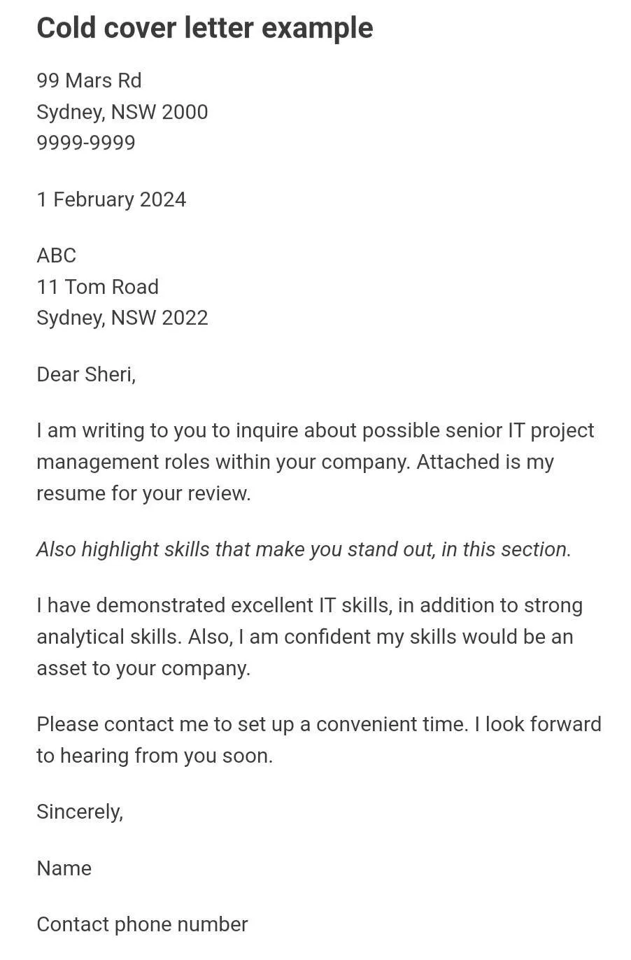 36779 cold cover letter value