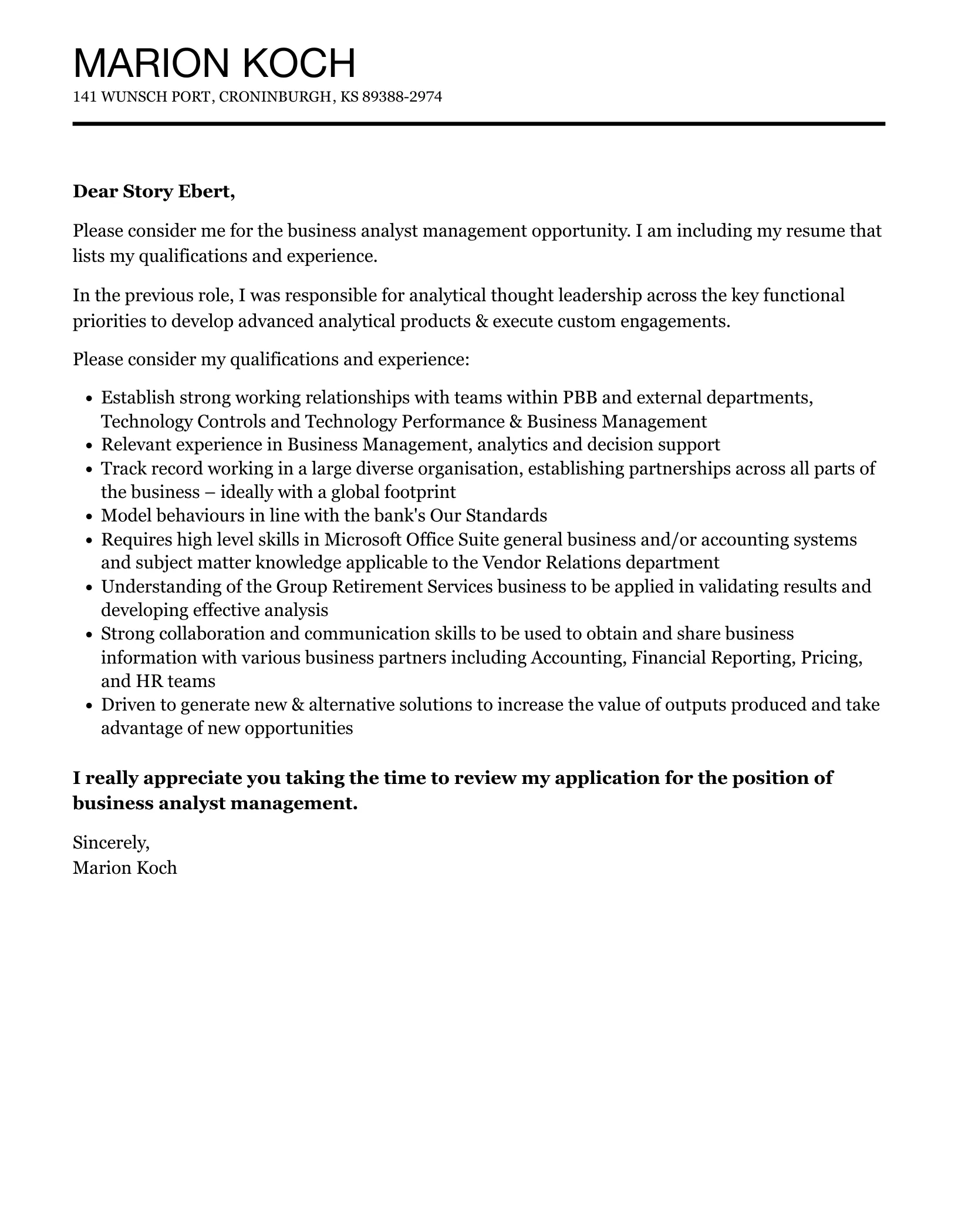36784 proofreading cover letter management analyst