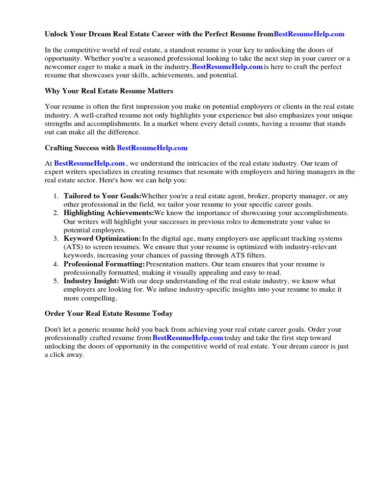 36812 real estate cover letter importance