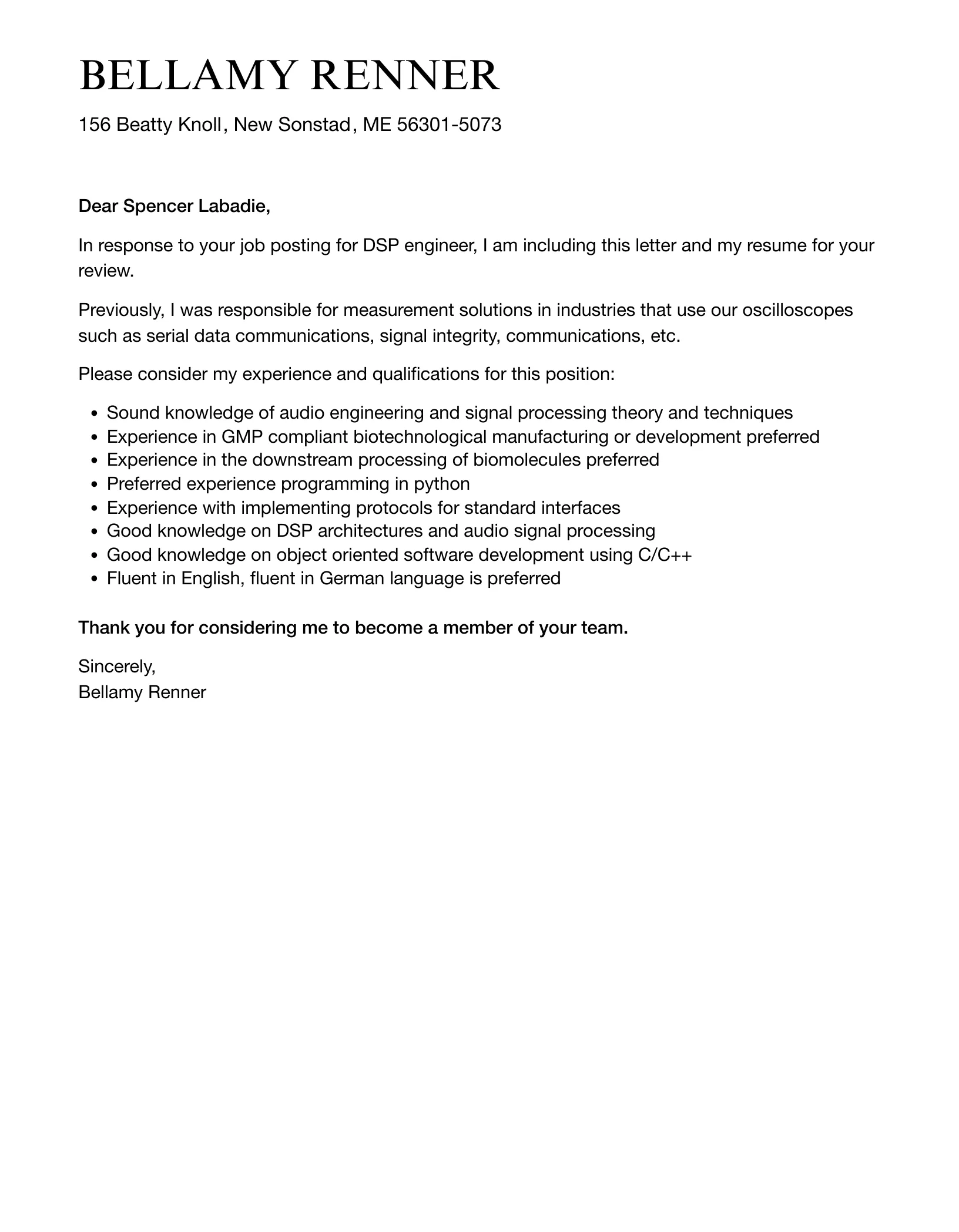 36813 dsp cover letter action verbs