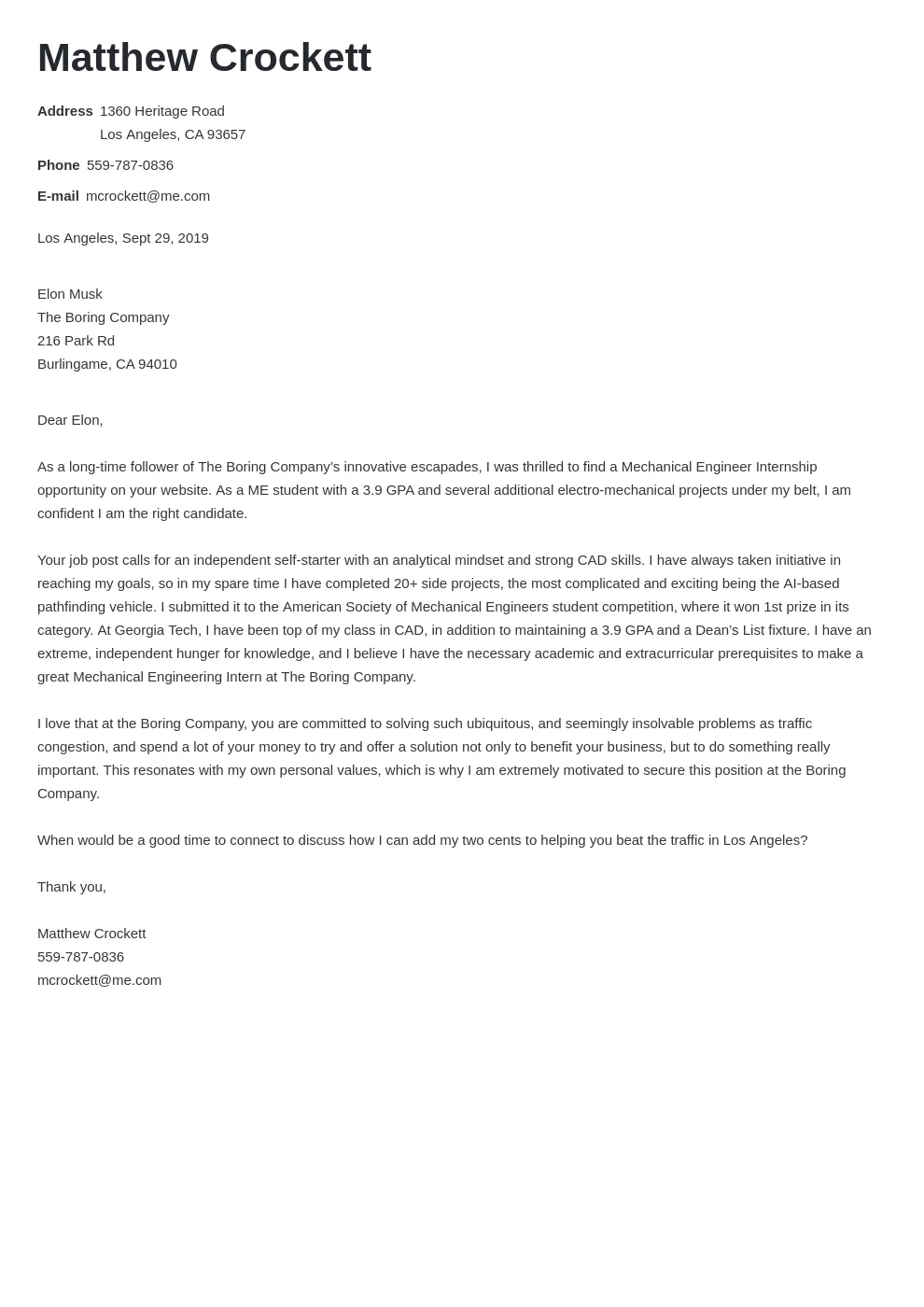 36818 cover letter formatting