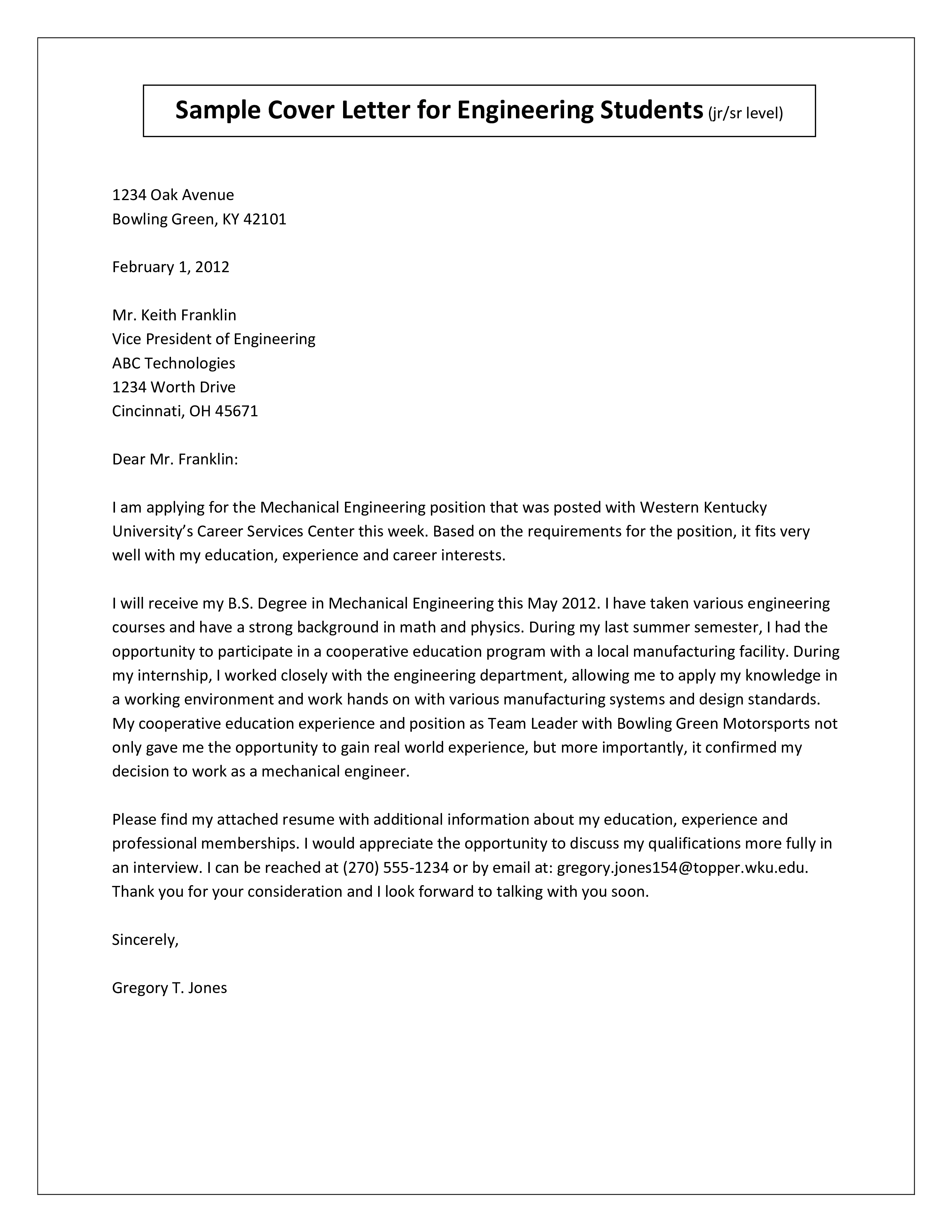 36818 engineering project experience