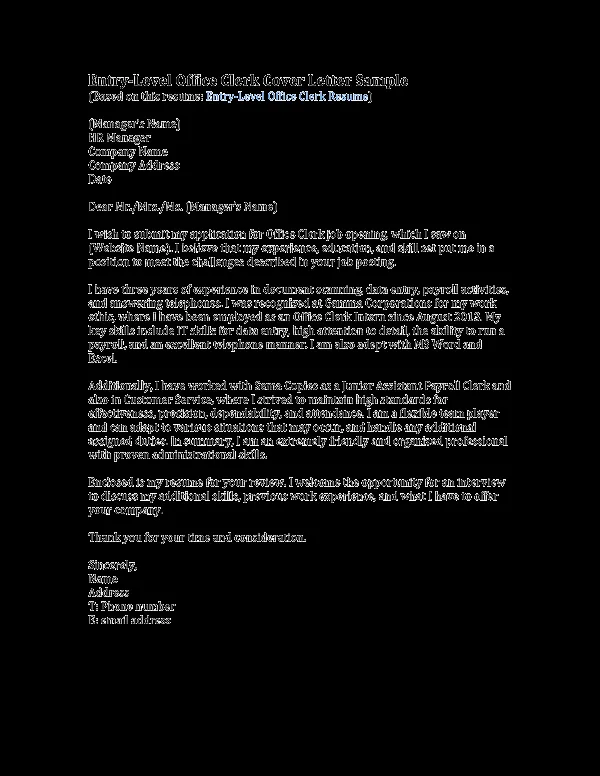 36822 general clerk cover letter writing