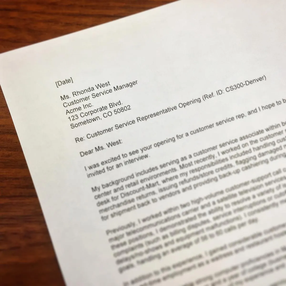 36836 tailoring cover letter