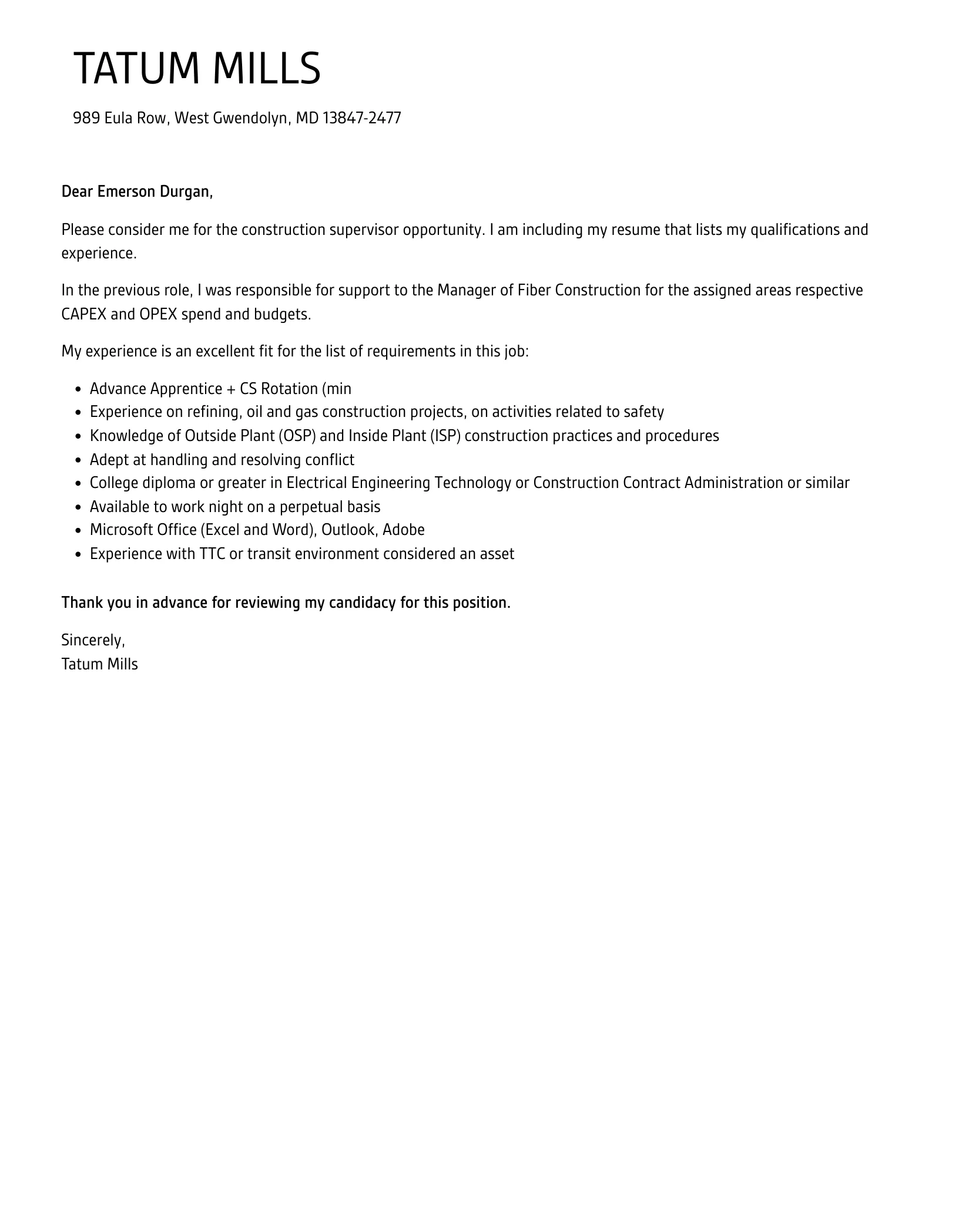 36840 cover letter formatting