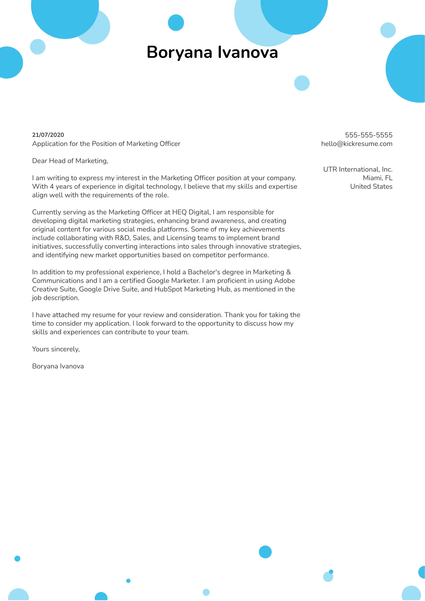 36852 formatting cover letter