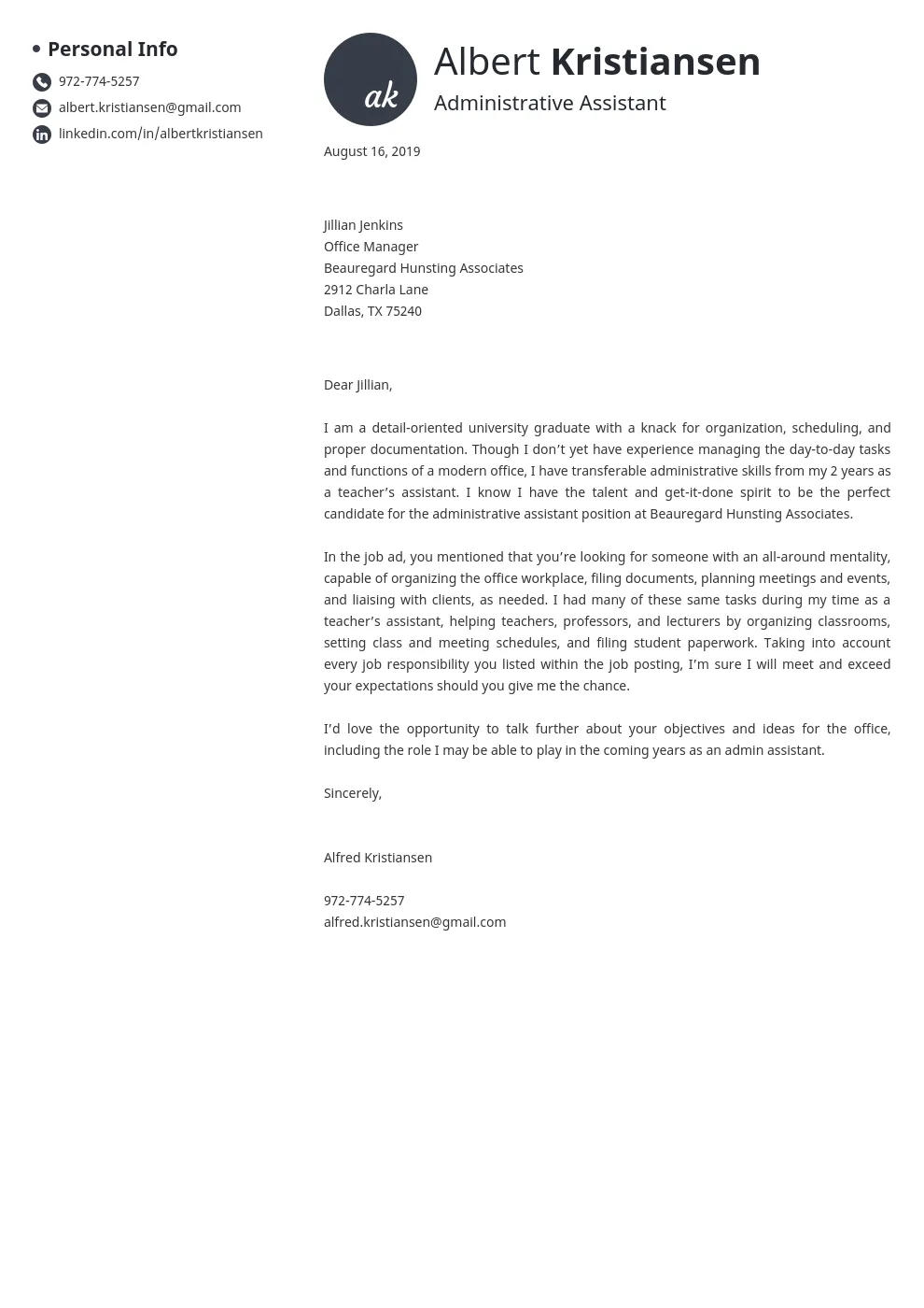 36861 cover letter formatting