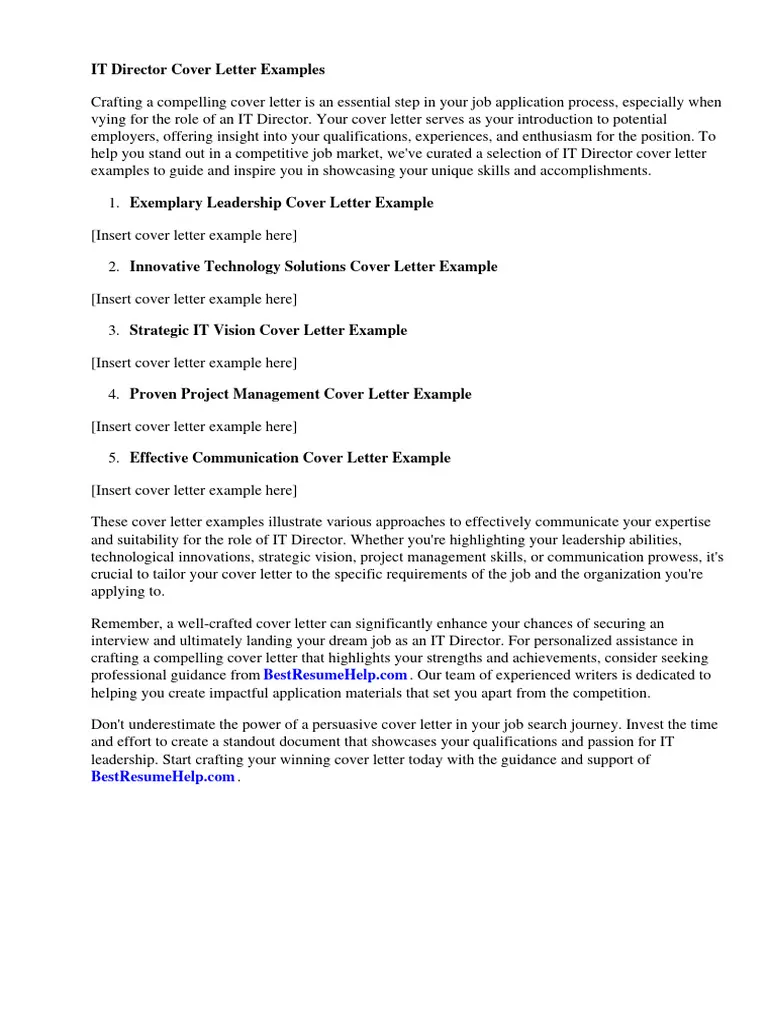 36872 it director cover letter writing