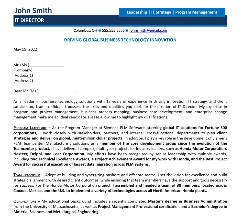 36872 it director resume tips