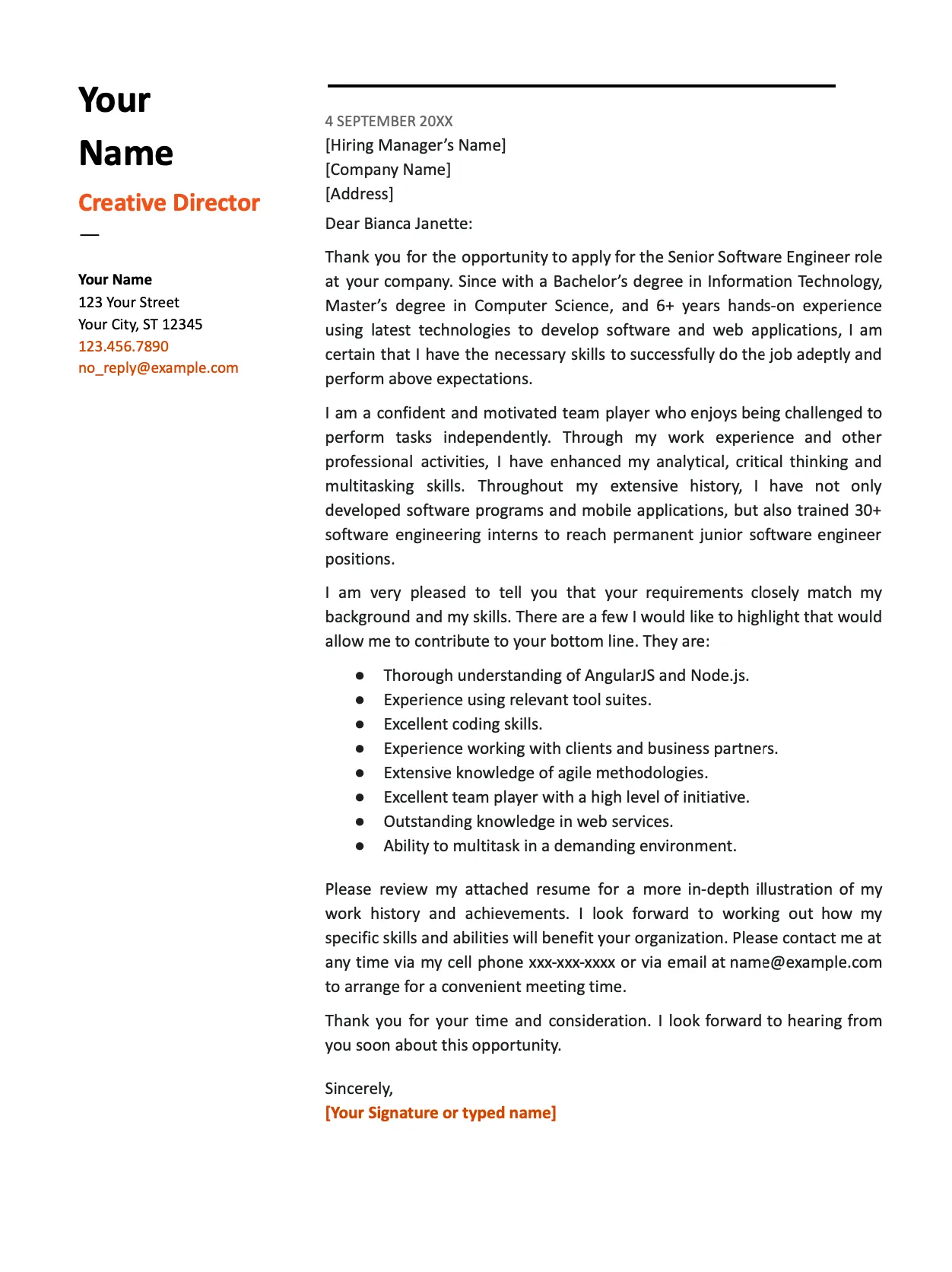 36876 recent graduate cover letter