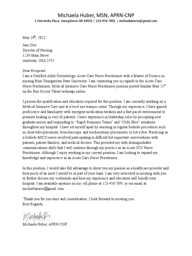 36881 nurse practitioner cover letter tips