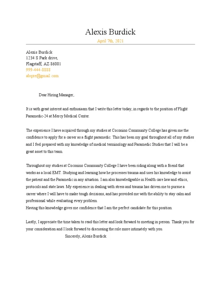 36888 emergency medicine cover letter