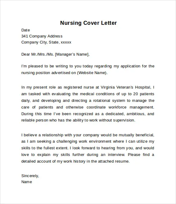 36899 nursing cover letter sample lpn