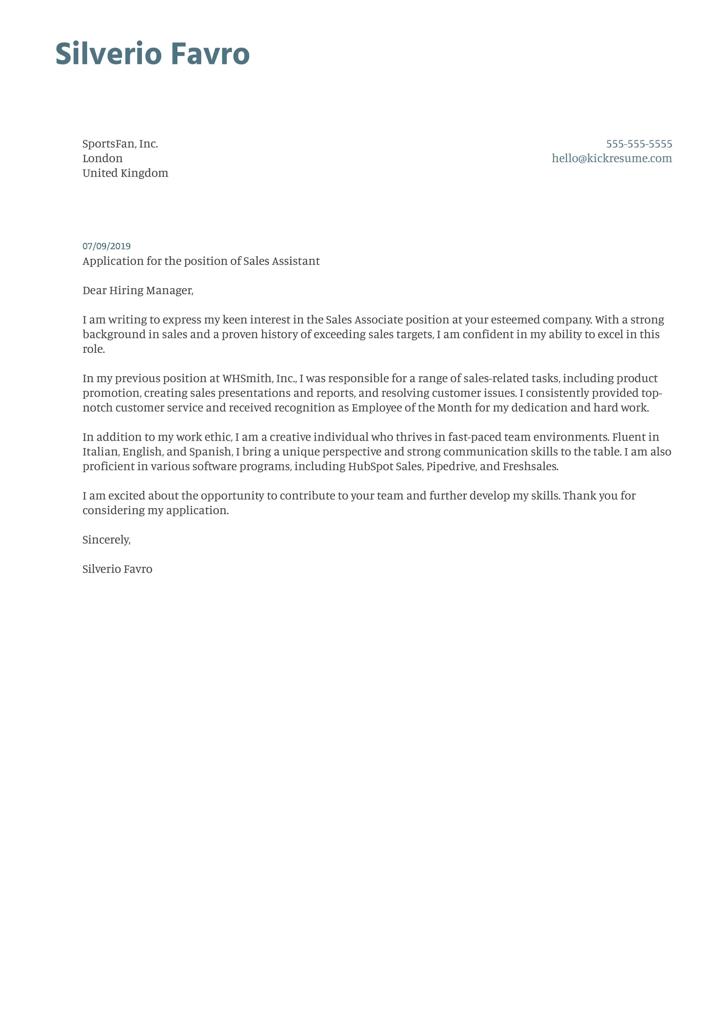 36915 sales cover letter components