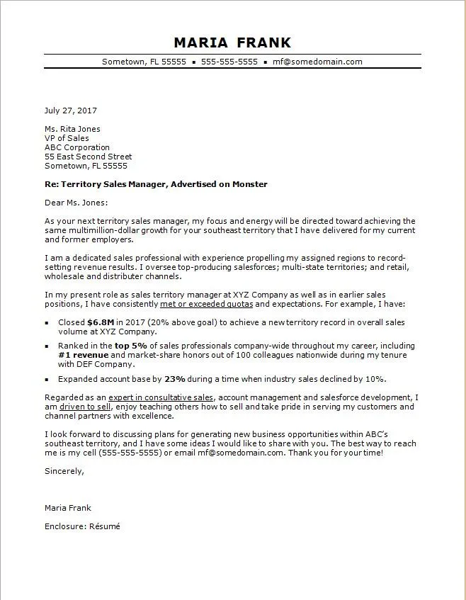 36915 sales cover letter enthusiasm