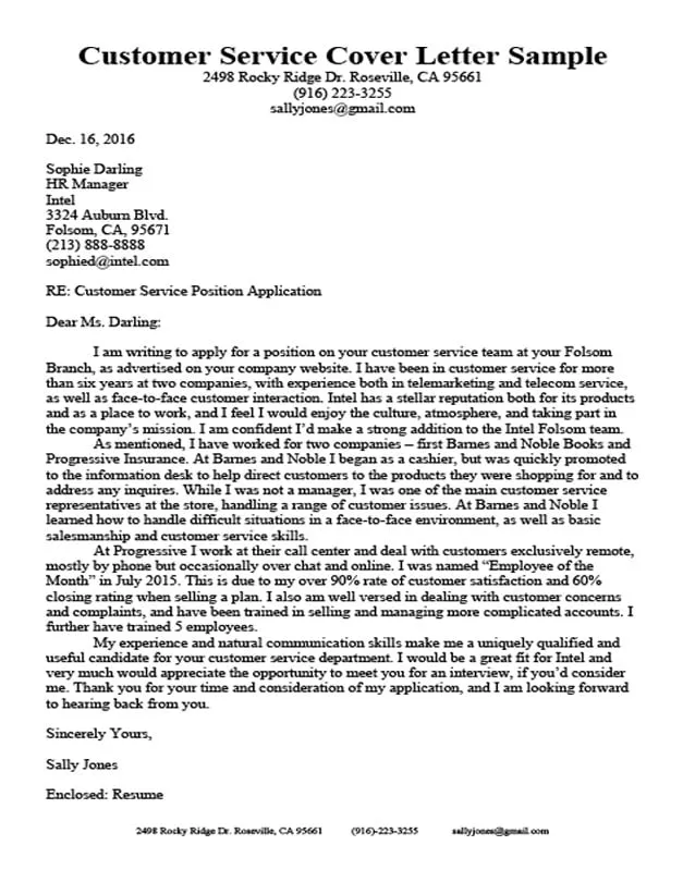 36920 experienced professional cover letter