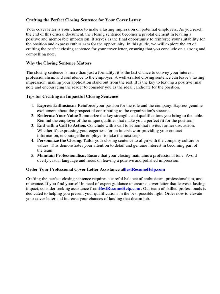 36927 cover letter writing