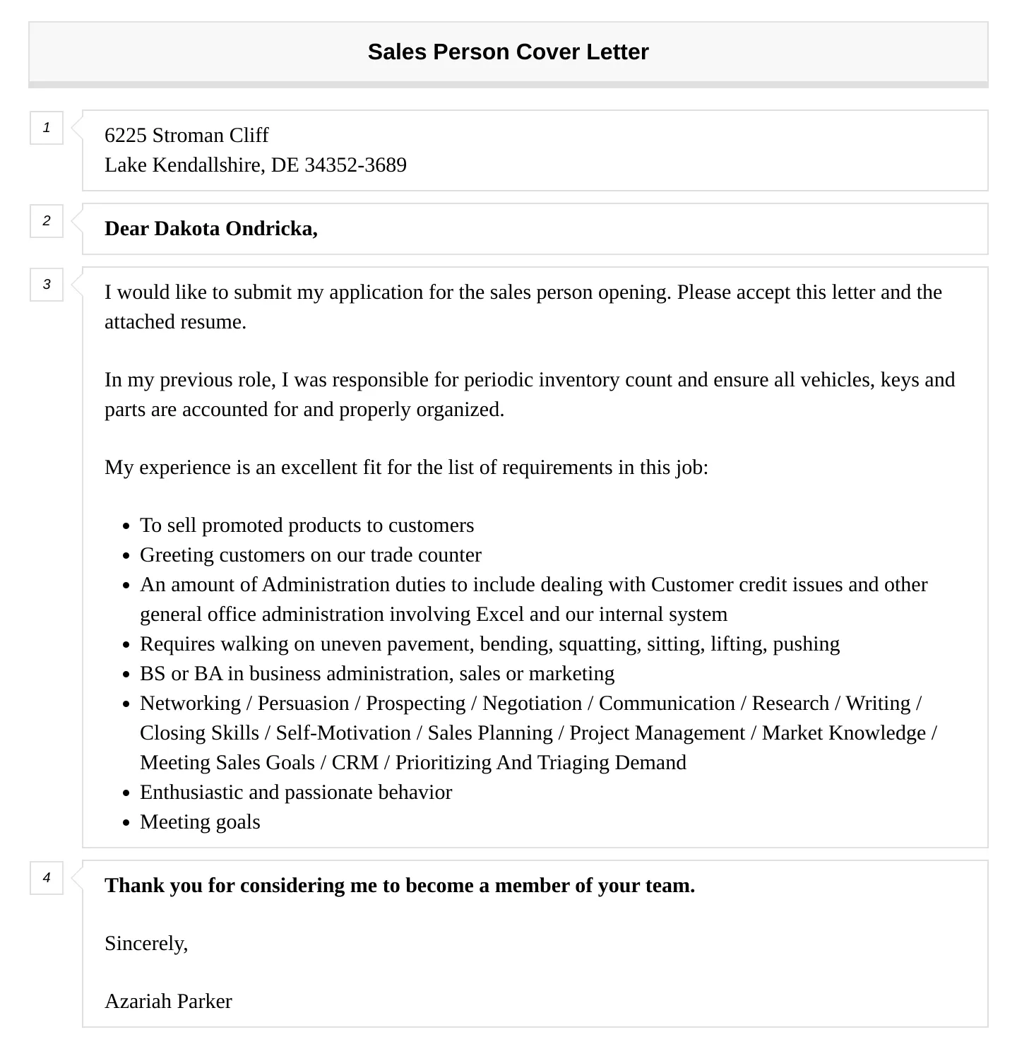 36929 sales cover letter formatting