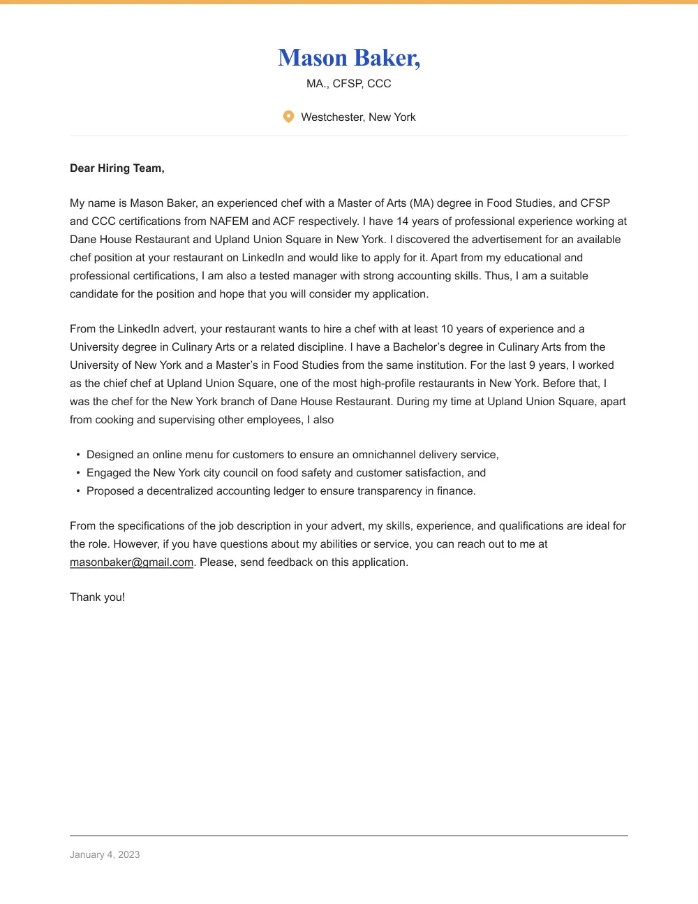 36935 chef cover letter closing